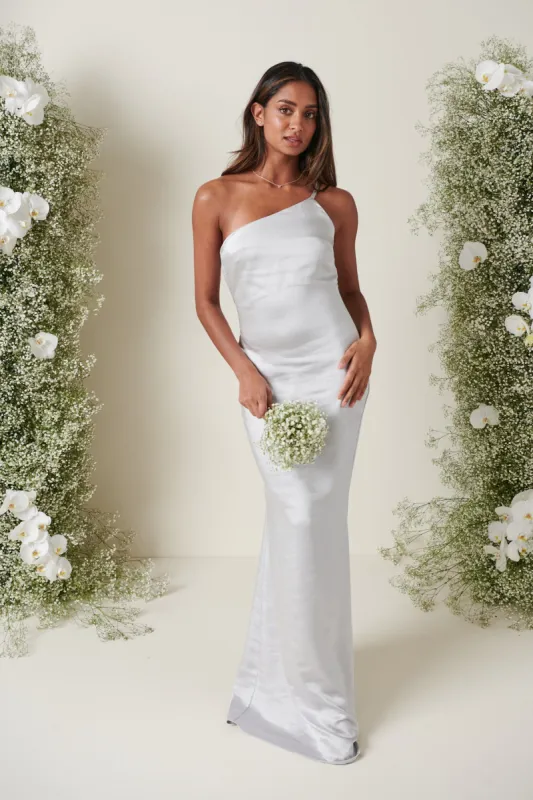 Amelia Maxi Bridesmaid Dress - Matte Silver sold by Pretty Lavish