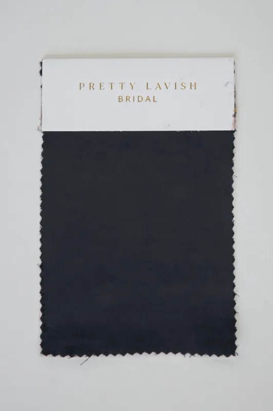 Matte Recycled Satin Navy Bridesmaid Swatch sold by Pretty Lavish