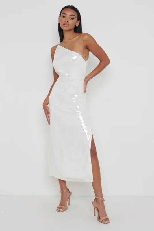 Amelia Sequin Dress - White sold by Pretty Lavish
