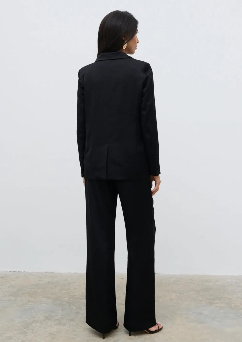 Callie Satin Blazer - Black sold by Pretty Lavish product image thumbnail 5