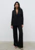 Callie Satin Blazer - Black sold by Pretty Lavish
