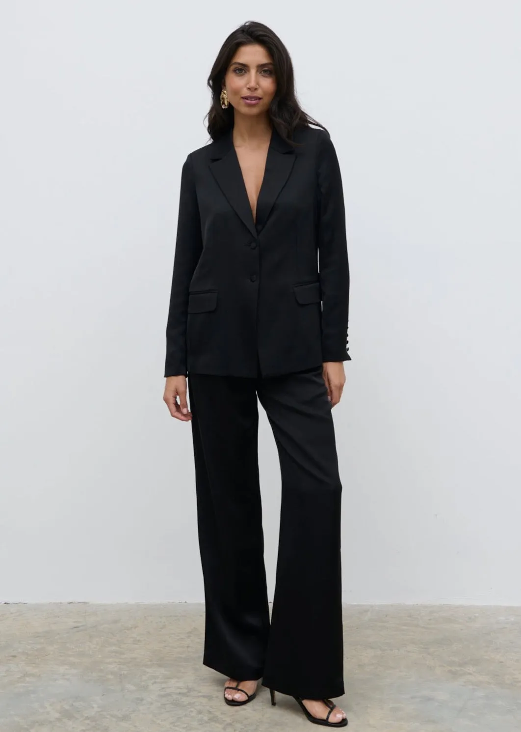 Callie Satin Blazer - Black sold by Pretty Lavish product image thumbnail 3