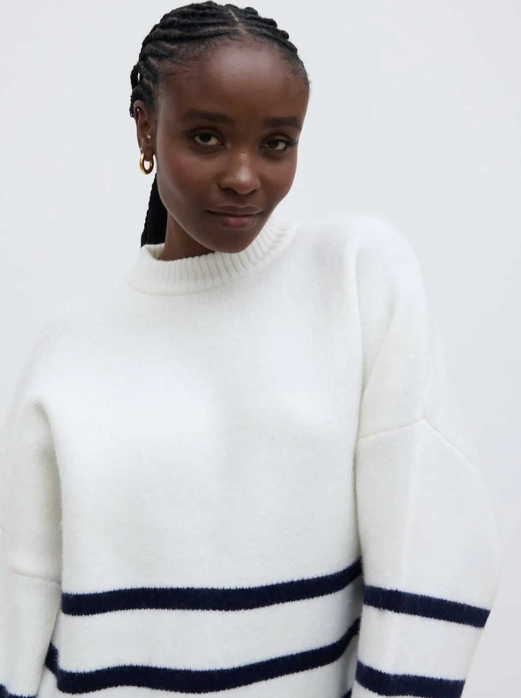 Miller Stripe Knit Jumper - Stone and Navy sold by Pretty Lavish product image thumbnail 4