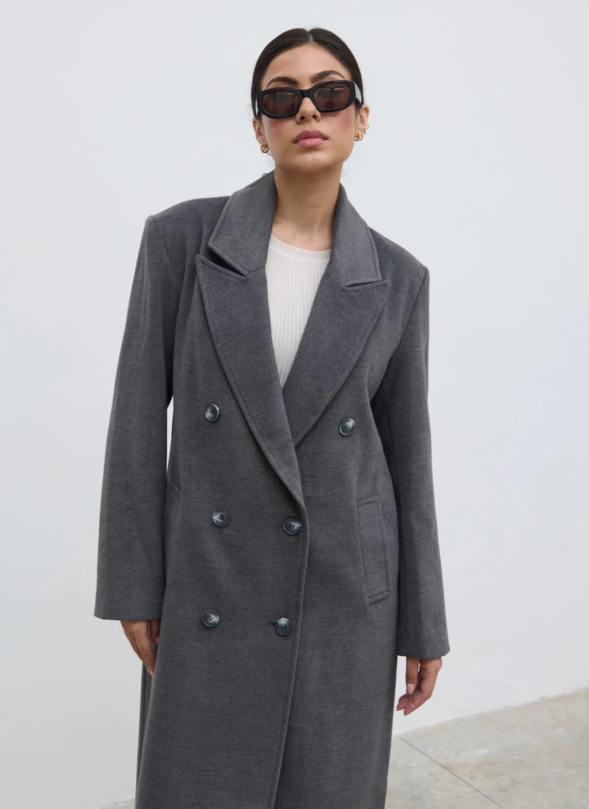 Carissa Oversized Tailored Coat - Charcoal sold by Pretty Lavish product image thumbnail 2