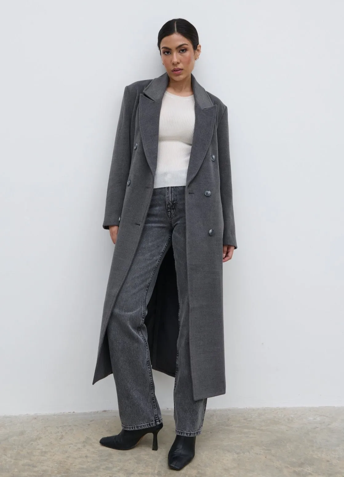 Carissa Oversized Tailored Coat - Charcoal sold by Pretty Lavish product image thumbnail 5
