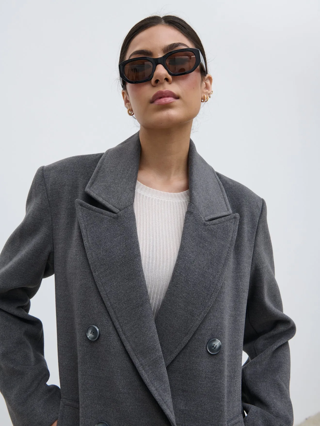 Carissa Oversized Tailored Coat - Charcoal sold by Pretty Lavish product image thumbnail 3