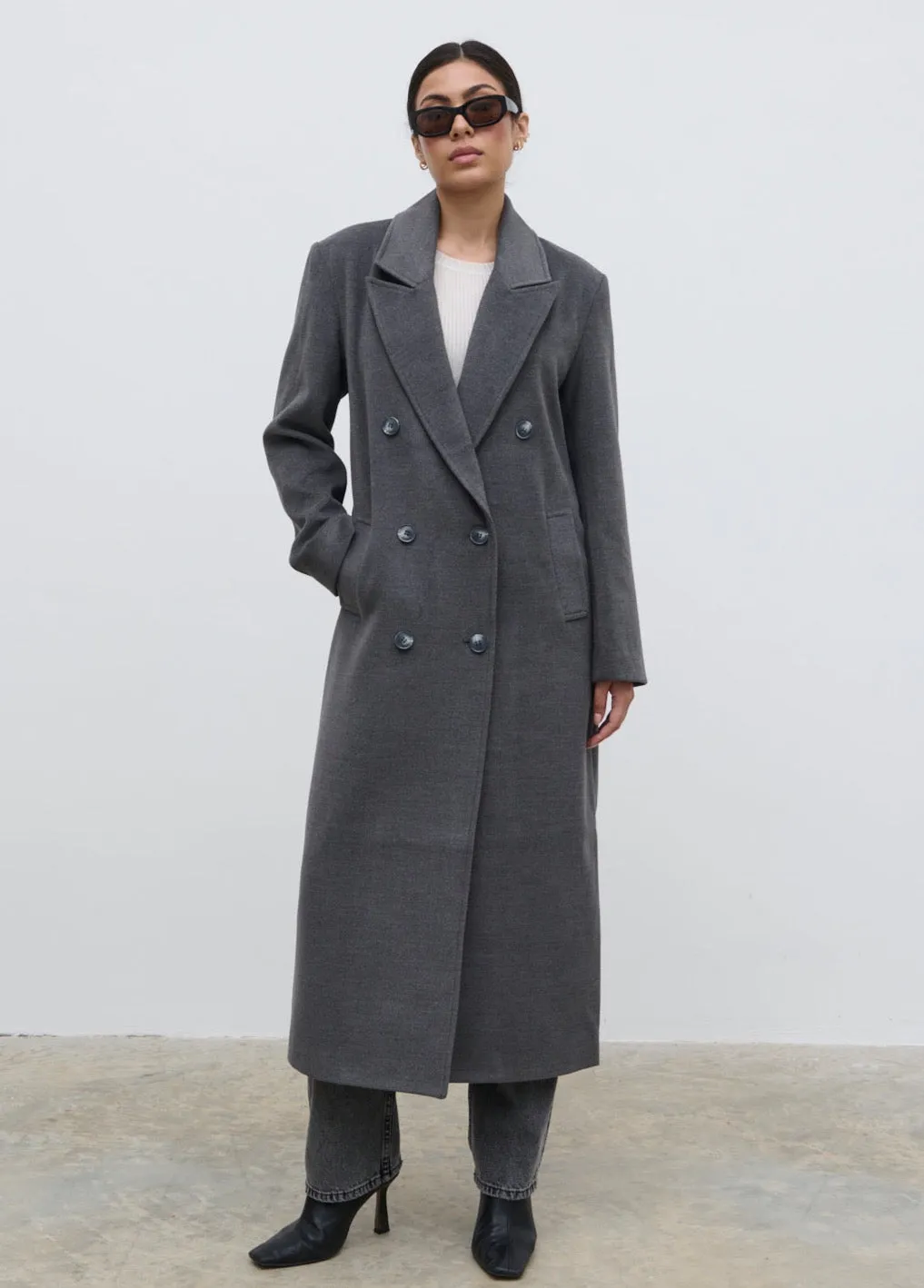 Carissa Oversized Tailored Coat - Charcoal sold by Pretty Lavish