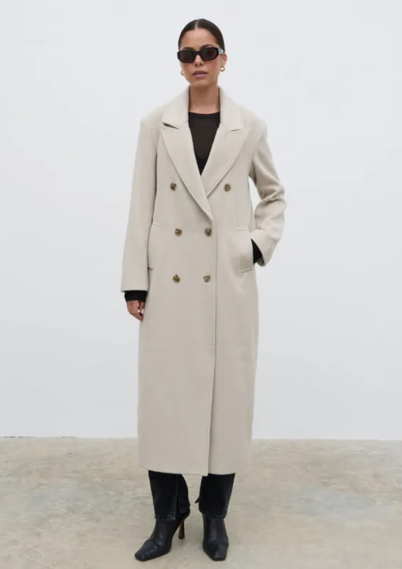 Carissa Oversized Tailored Coat - Chalk sold by Pretty Lavish