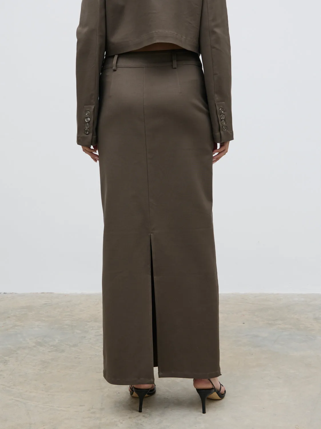 Brady Tailored Maxi Skirt - Taupe sold by Pretty Lavish product image thumbnail 4