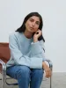 Camille Oversized Borg Knit Jumper - Pale Blue sold by Pretty Lavish