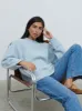 Camille Oversized Borg Knit Jumper - Pale Blue sold by Pretty Lavish
