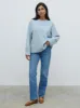 Camille Oversized Borg Knit Jumper - Pale Blue sold by Pretty Lavish