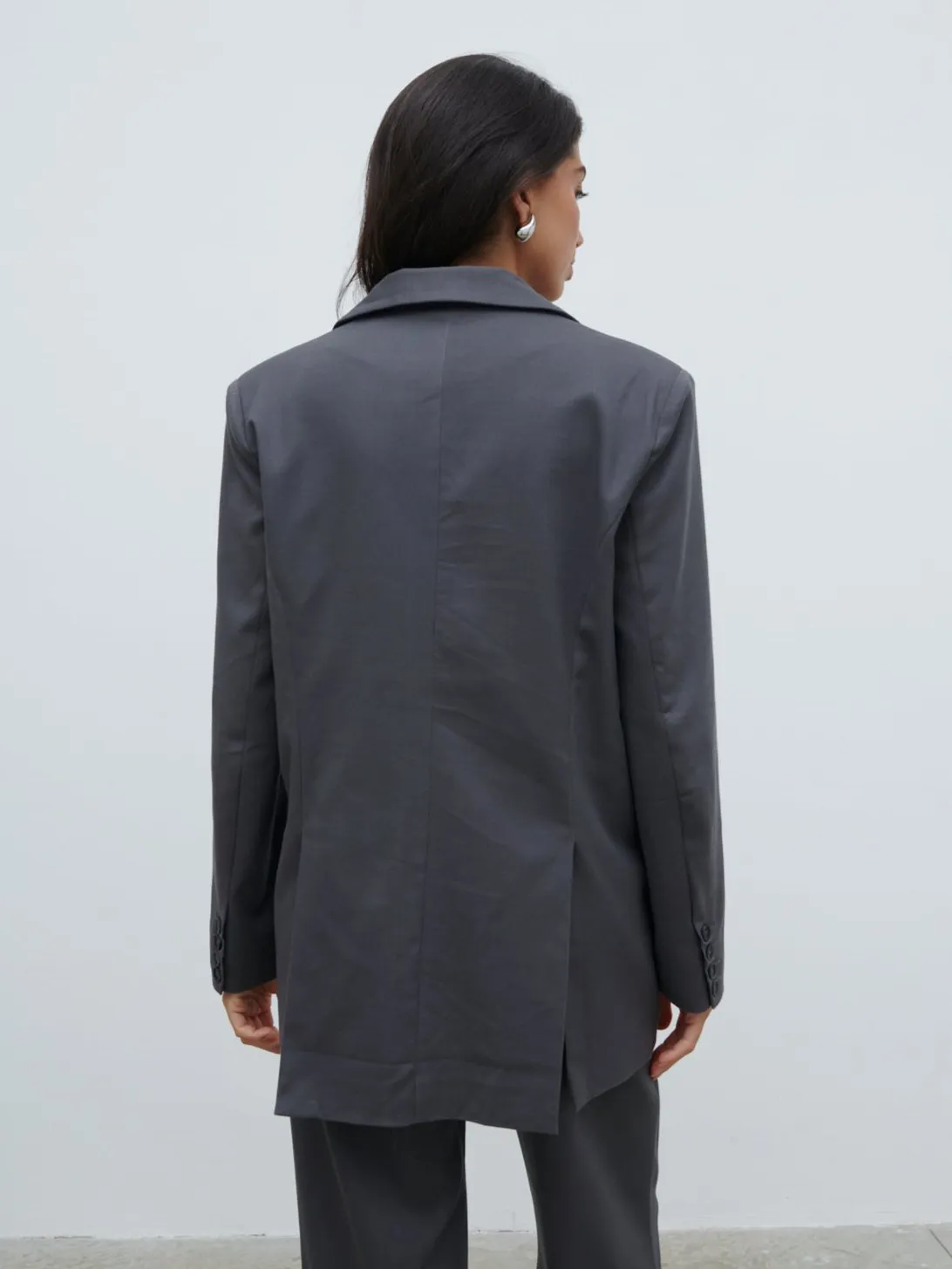 Brady Oversized Boxy Blazer - Graphite Grey sold by Pretty Lavish product image thumbnail 4