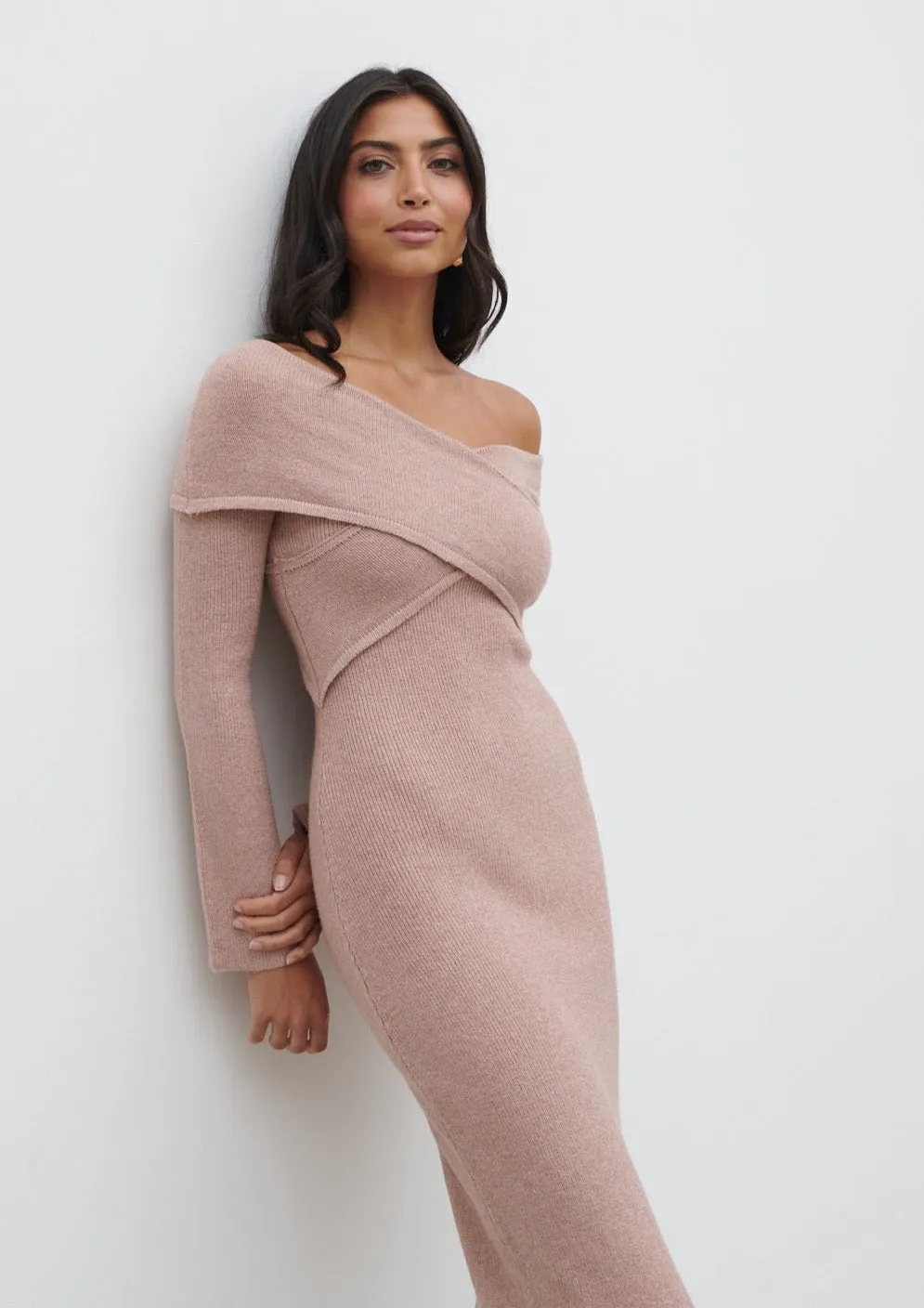 Danica Wrap Knit Midaxi Dress - Pink sold by Pretty Lavish product image thumbnail 3