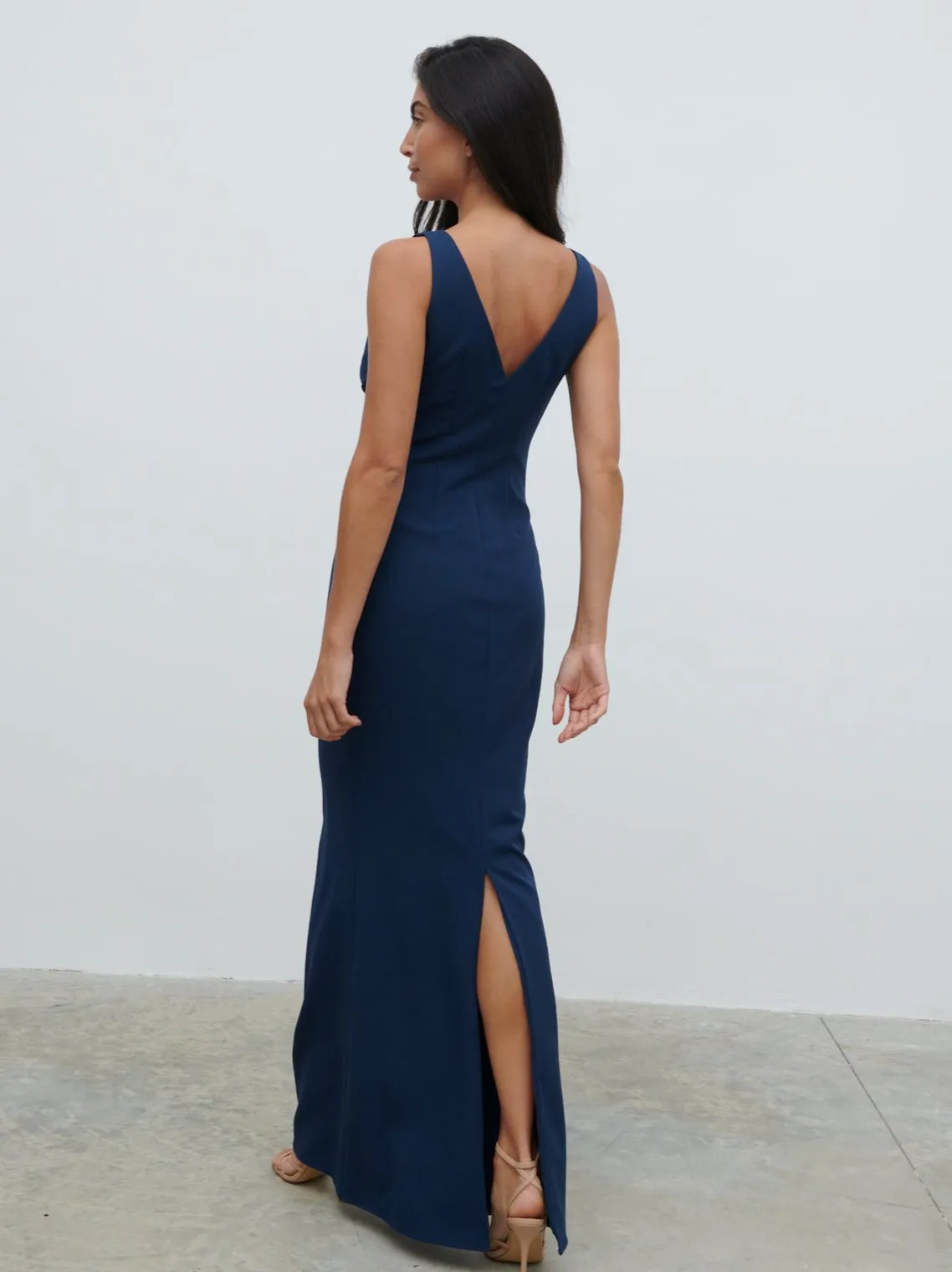 Esmee Crepe Maxi Bridesmaid Dress - Navy sold by Pretty Lavish product image thumbnail 3