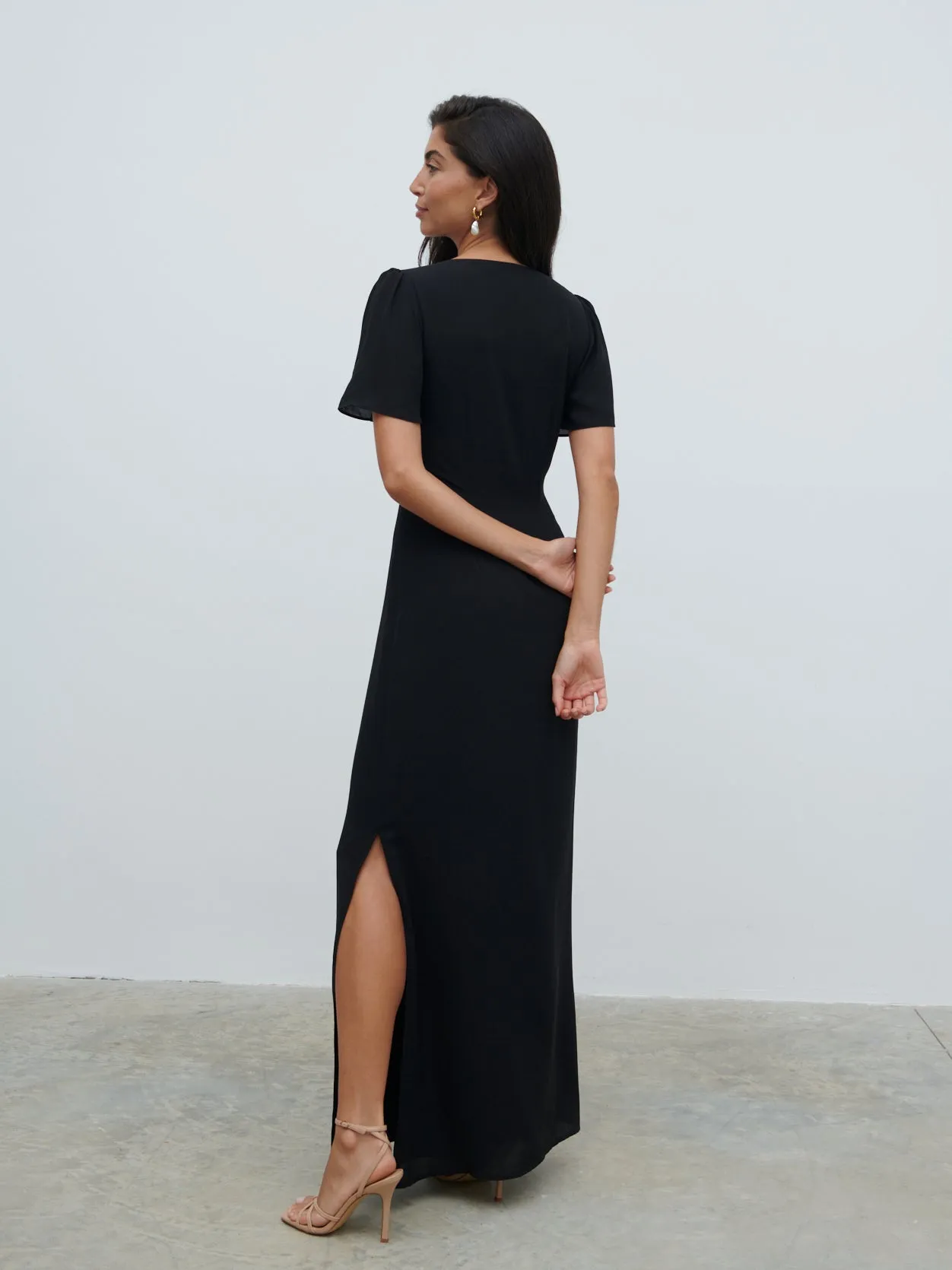 Edie Chiffon Maxi Bridesmaid Dress - Black sold by Pretty Lavish product image thumbnail 4