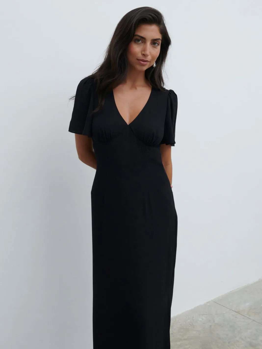 Edie Chiffon Maxi Bridesmaid Dress - Black sold by Pretty Lavish product image thumbnail 3