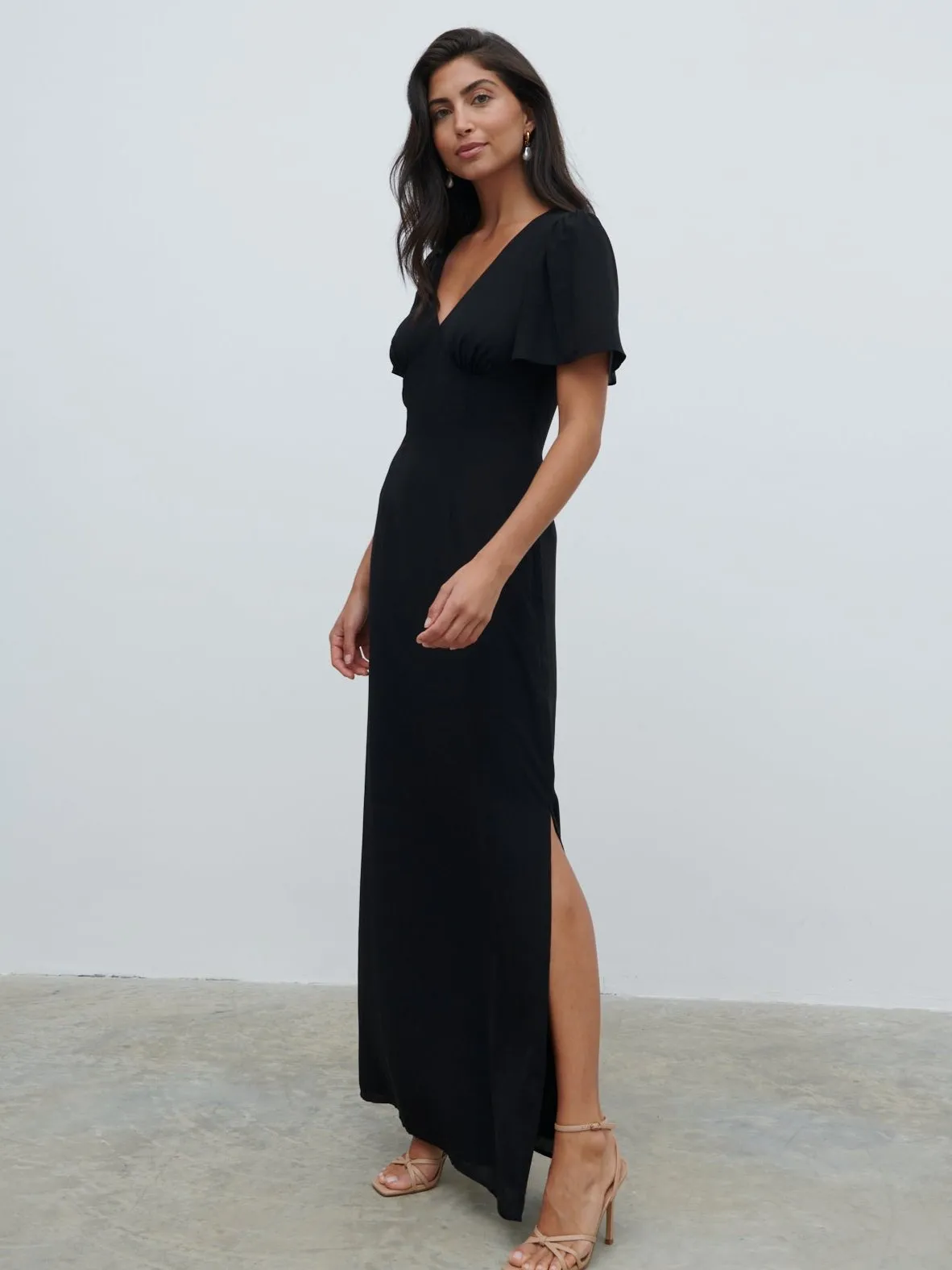 Edie Chiffon Maxi Bridesmaid Dress - Black sold by Pretty Lavish product image thumbnail 2