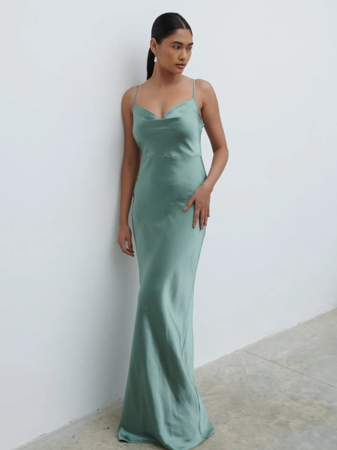 Keisha Maxi Bridesmaid Dress - Eucalyptus sold by Pretty Lavish product image thumbnail 3