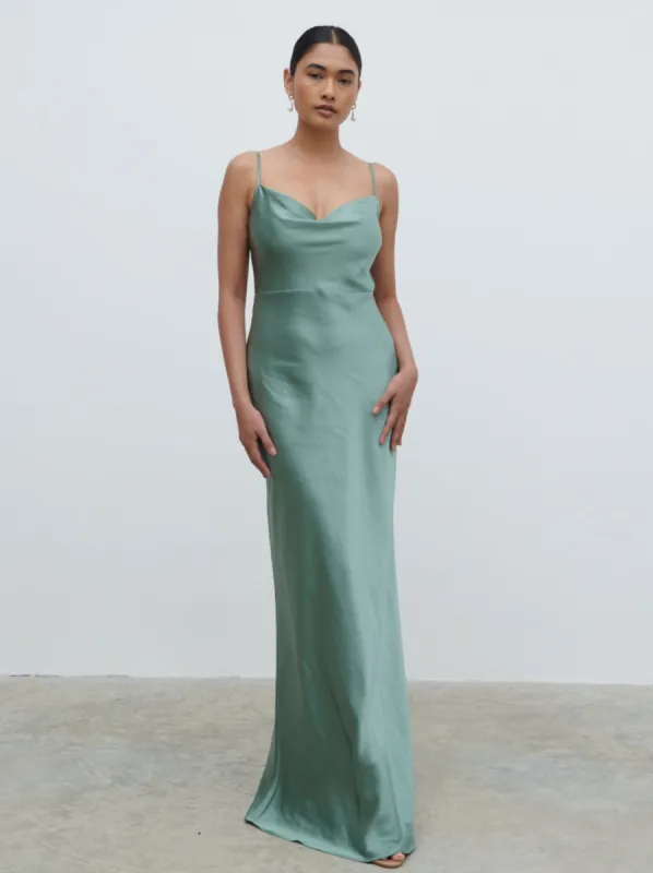 Keisha Maxi Bridesmaid Dress - Eucalyptus sold by Pretty Lavish