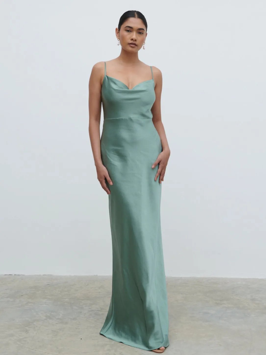 Keisha Maxi Bridesmaid Dress - Eucalyptus sold by Pretty Lavish