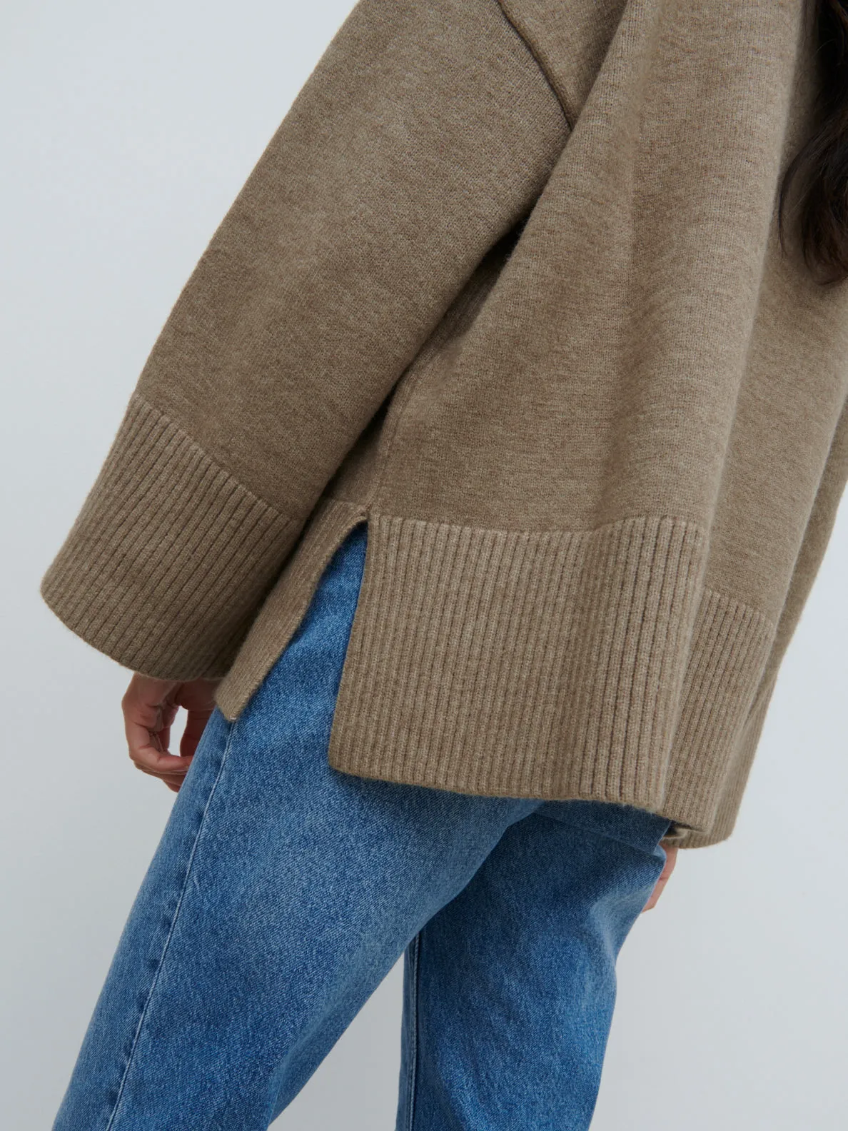 Finnity Slouchy Crew Neck Knit Jumper - Mushroom sold by Pretty Lavish product image thumbnail 2