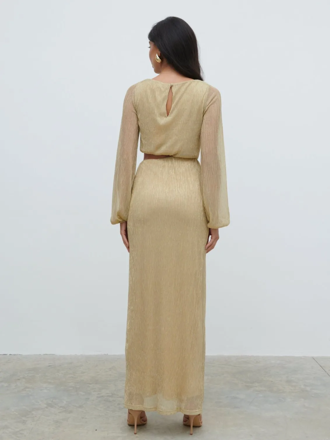 Rae Cut Out Maxi Dress - Metallic Gold sold by Pretty Lavish product image thumbnail 5