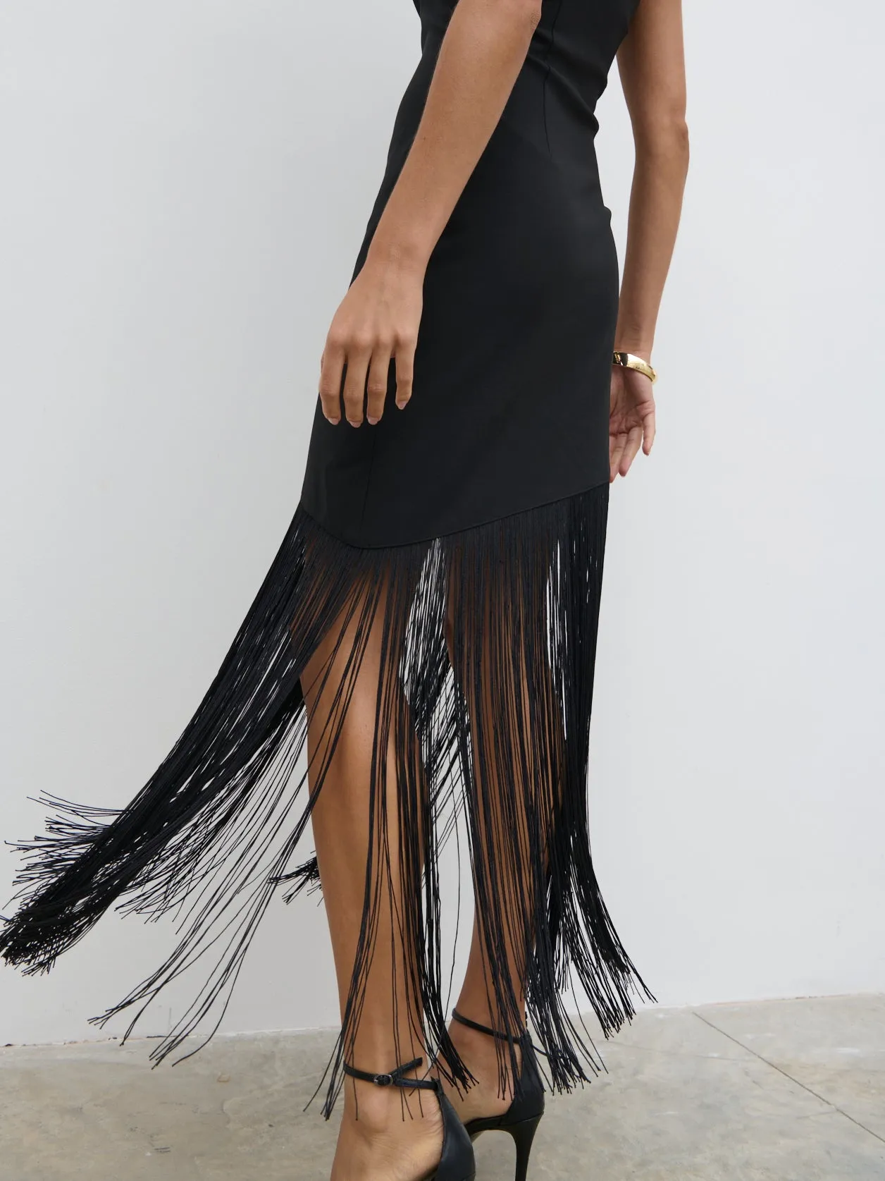Eliana Bandeau Fringed Dress - Black sold by Pretty Lavish product image thumbnail 2