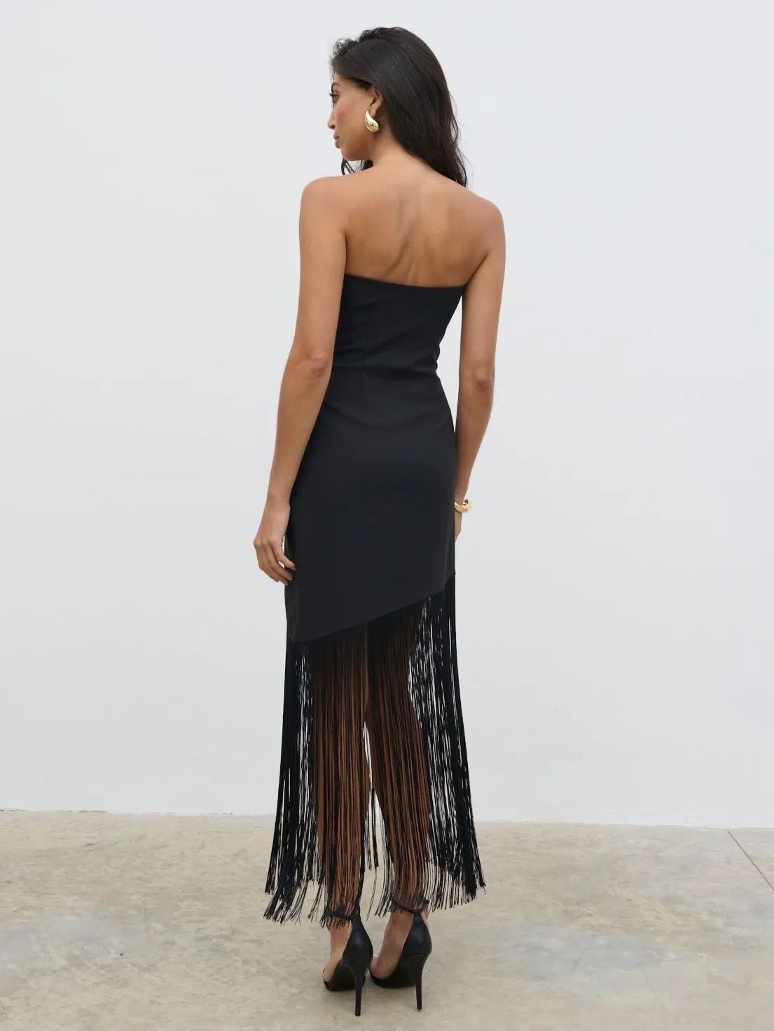 Eliana Bandeau Fringed Dress - Black sold by Pretty Lavish product image thumbnail 5