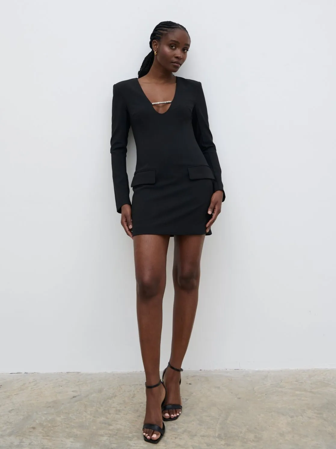 Lou Embellished Trim Mini Dress - Black sold by Pretty Lavish