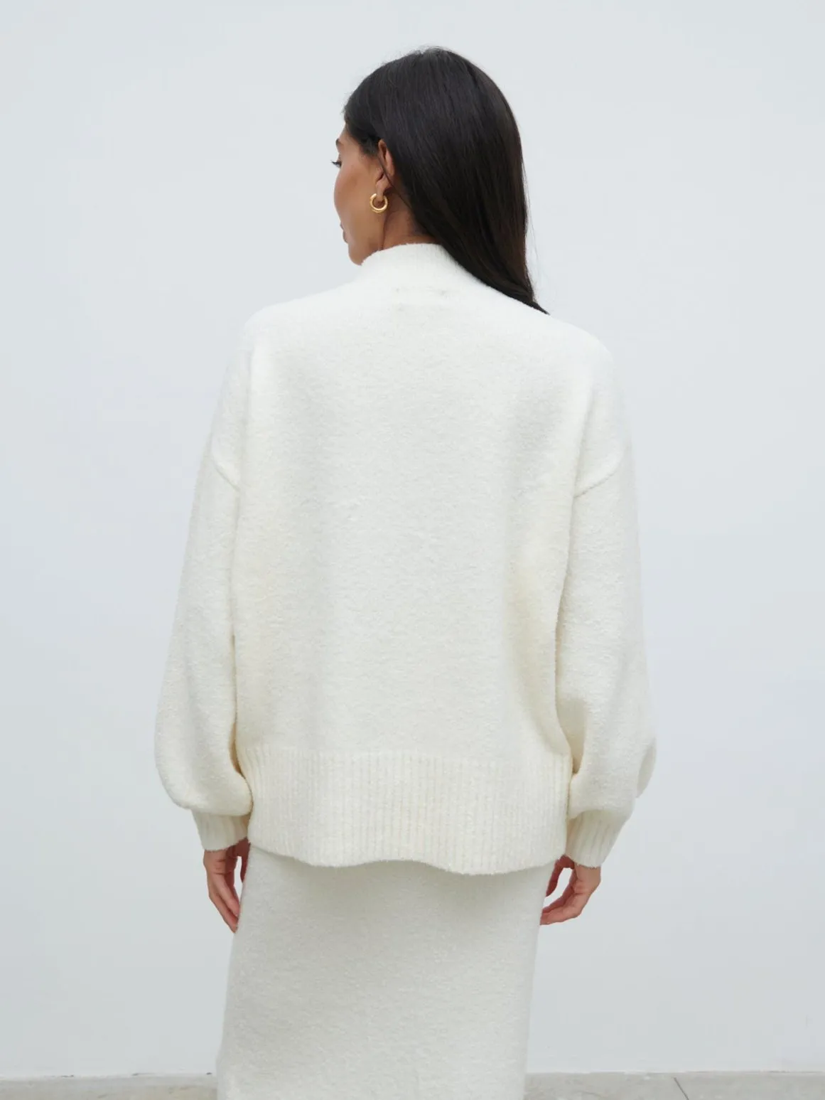 Camille Balloon Sleeve Knit Jumper - Cream sold by Pretty Lavish product image thumbnail 4