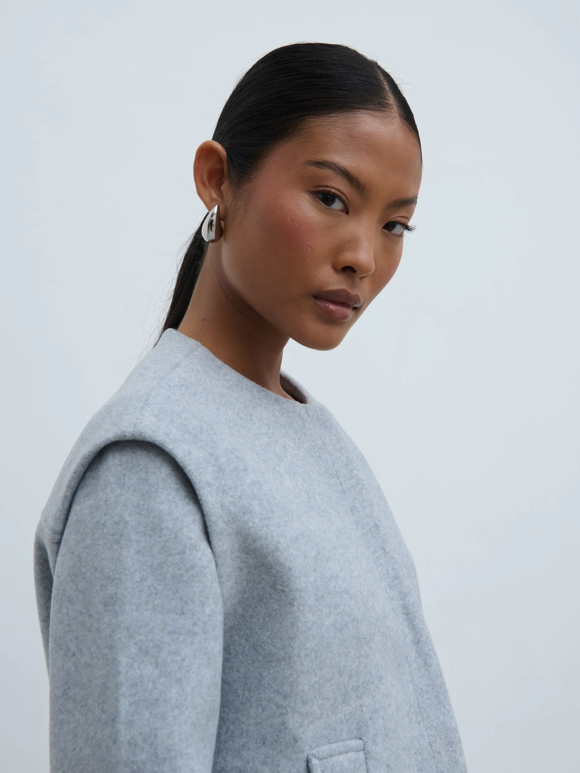 Rudy Cropped Boxy Jacket - Grey Marl sold by Pretty Lavish product image thumbnail 5