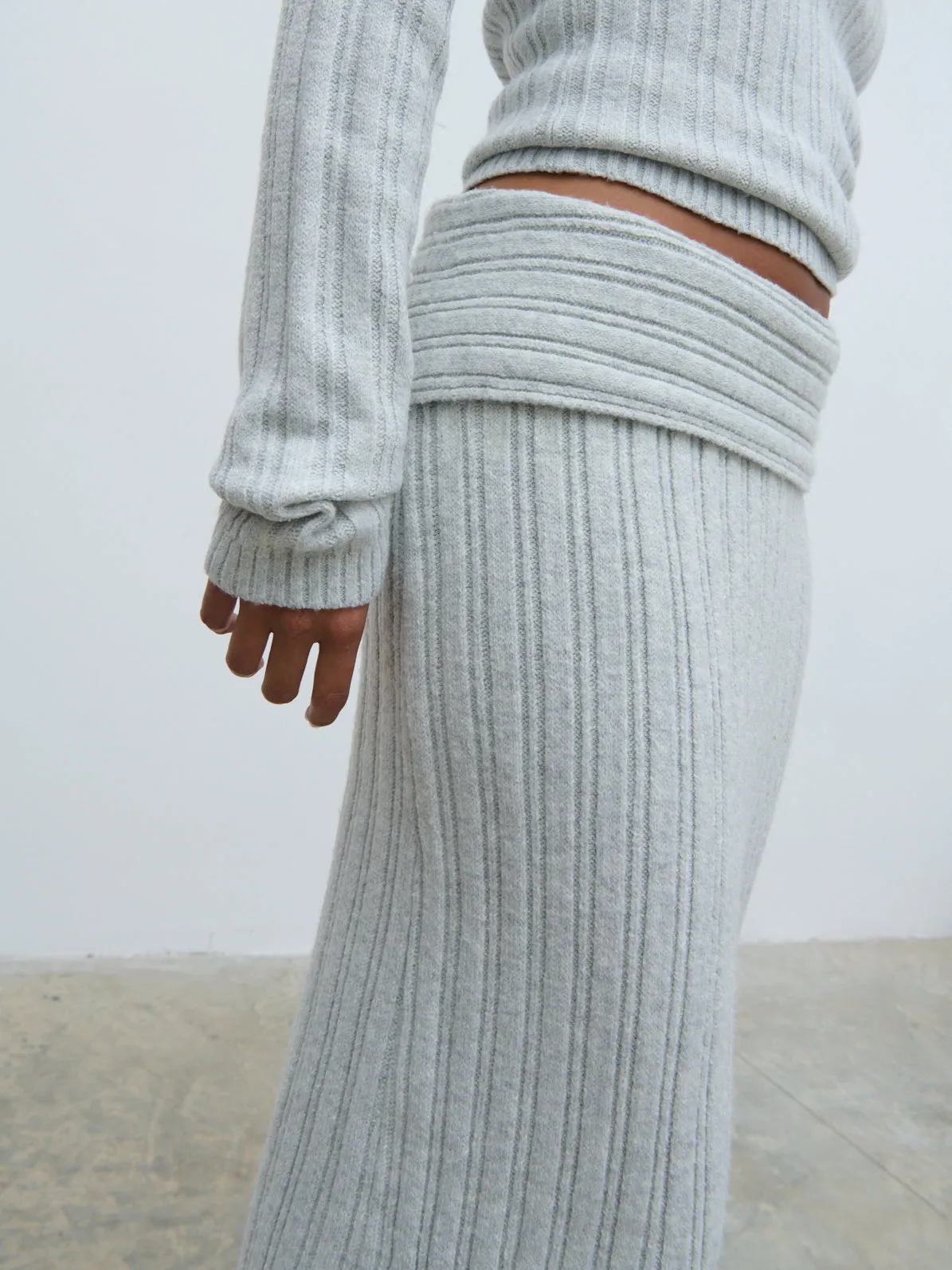 Petra Cosy Rib Knit Maxi Skirt - Grey Marl sold by Pretty Lavish product image thumbnail 5