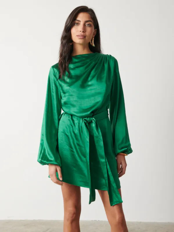 Maya Metallic Mini Dress - Emerald Green sold by Pretty Lavish