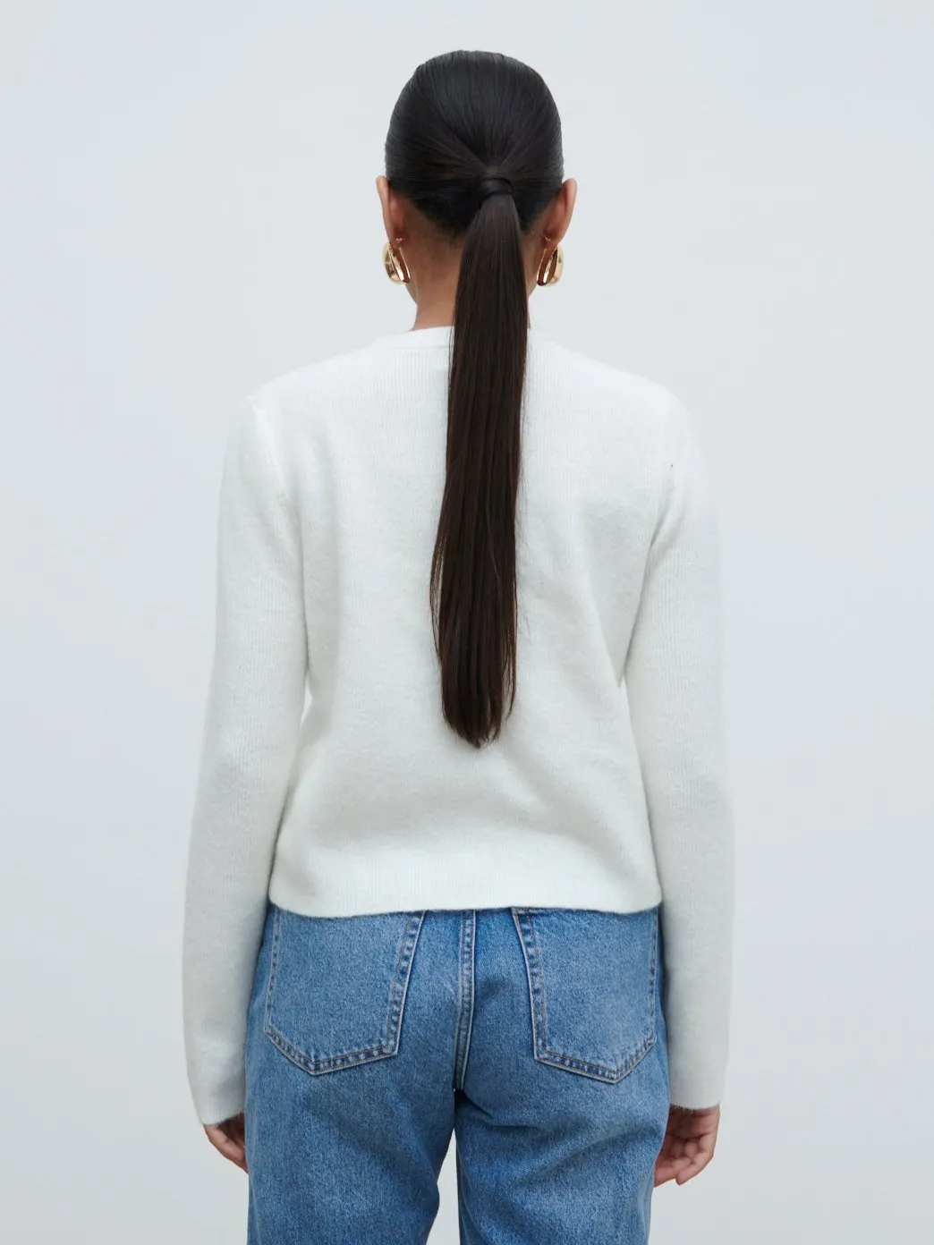 Sabrina Gold Button Knit Cardigan - Ecru sold by Pretty Lavish product image thumbnail 4