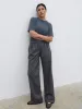 Kelly Cropped Fluffy Knit T-Shirt - Charcoal sold by Pretty Lavish
