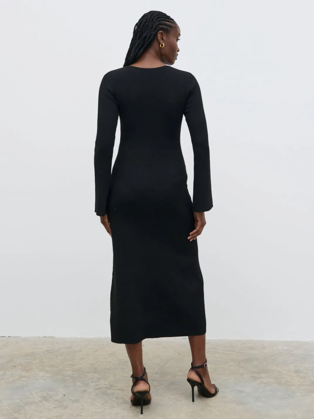 Zahra Cut Out Knit Midaxi Dress - Black sold by Pretty Lavish product image thumbnail 3