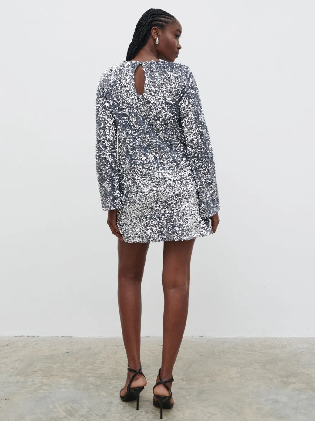 Nico Cluster Sequin Shift Dress - Silver sold by Pretty Lavish product image thumbnail 5