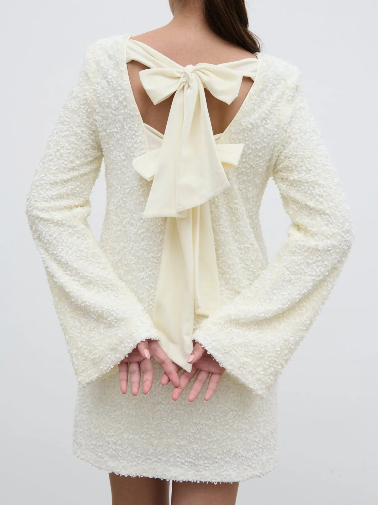 Bow Sequin Shift Dress - Ivory sold by Pretty Lavish product image thumbnail 2