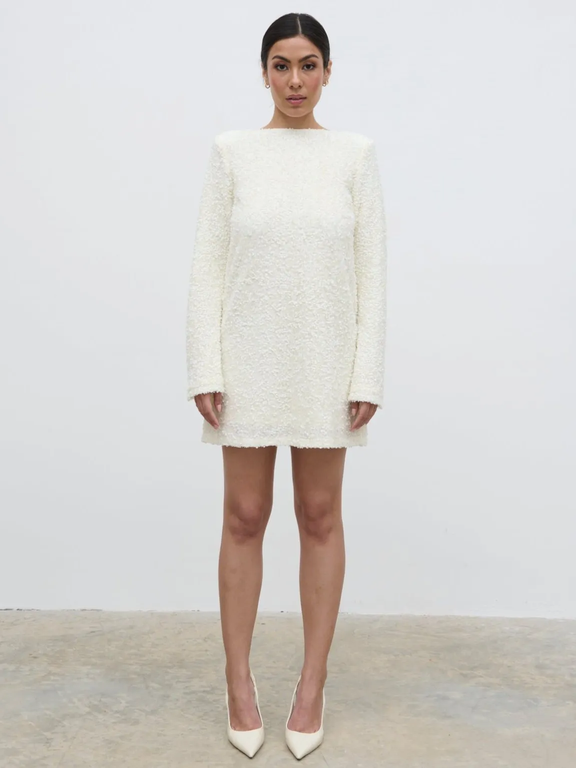 Bow Sequin Shift Dress - Ivory sold by Pretty Lavish product image thumbnail 3