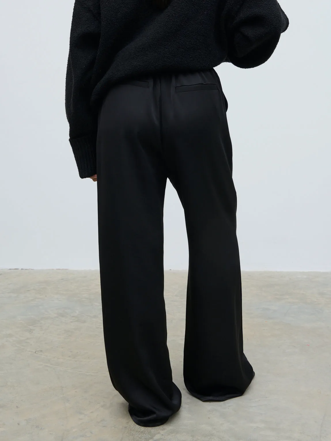 Breya Satin Drawstring Trousers - Black sold by Pretty Lavish product image thumbnail 5
