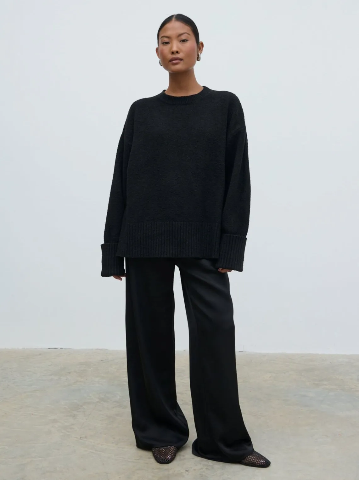 Breya Satin Drawstring Trousers - Black sold by Pretty Lavish product image thumbnail 3