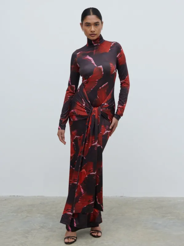 Emmeline High Neck Jersey Maxi Dress - Print sold by Pretty Lavish