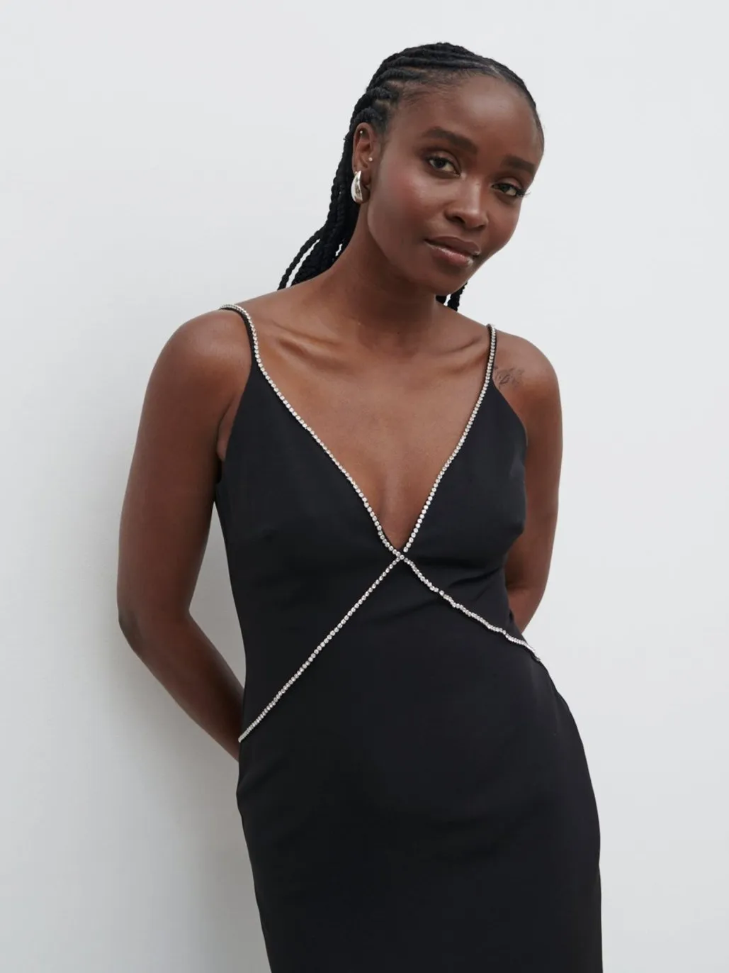 Val Plunge Embellished Maxi Dress - Black sold by Pretty Lavish product image thumbnail 3