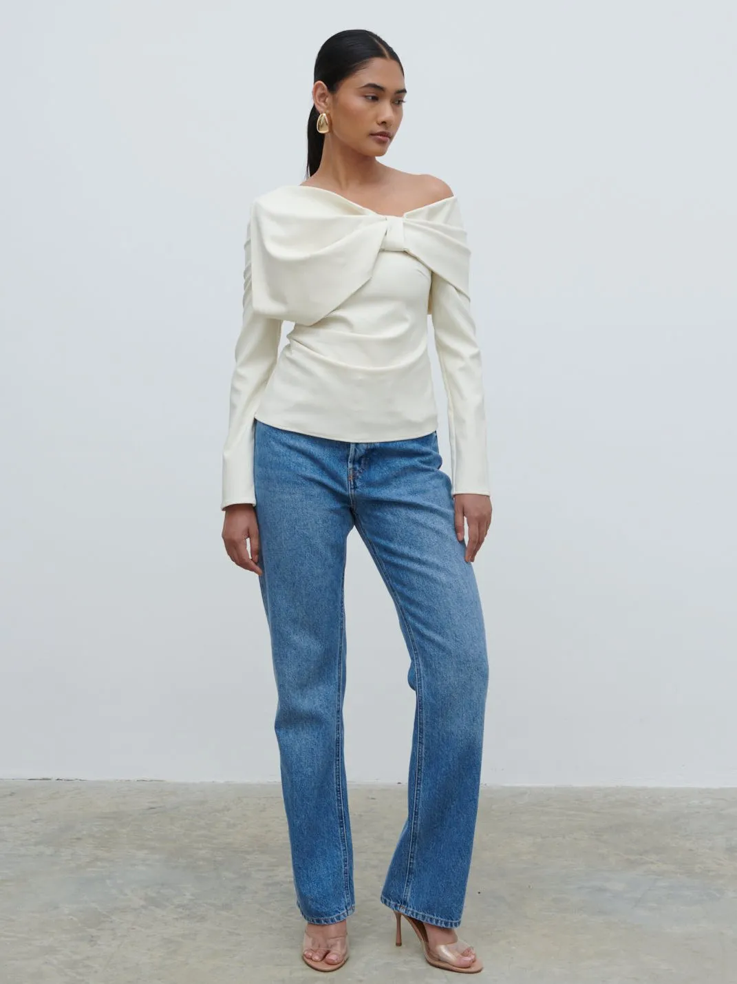 Naomi Exaggerated Bow Top - Cream sold by Pretty Lavish product image thumbnail 4