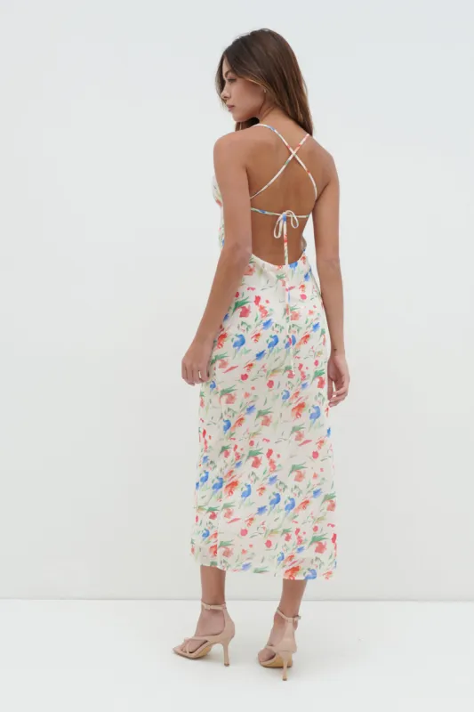 Gia Tie Midaxi Dress - Dainty Floral sold by Pretty Lavish