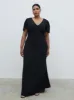 Edie Chiffon Maxi Bridesmaid Dress Curve - Black sold by Pretty Lavish