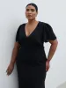 Edie Chiffon Maxi Bridesmaid Dress Curve - Black sold by Pretty Lavish