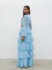 Ashton Cut Out Maxi Dress - Blue Swirl sold by Pretty Lavish