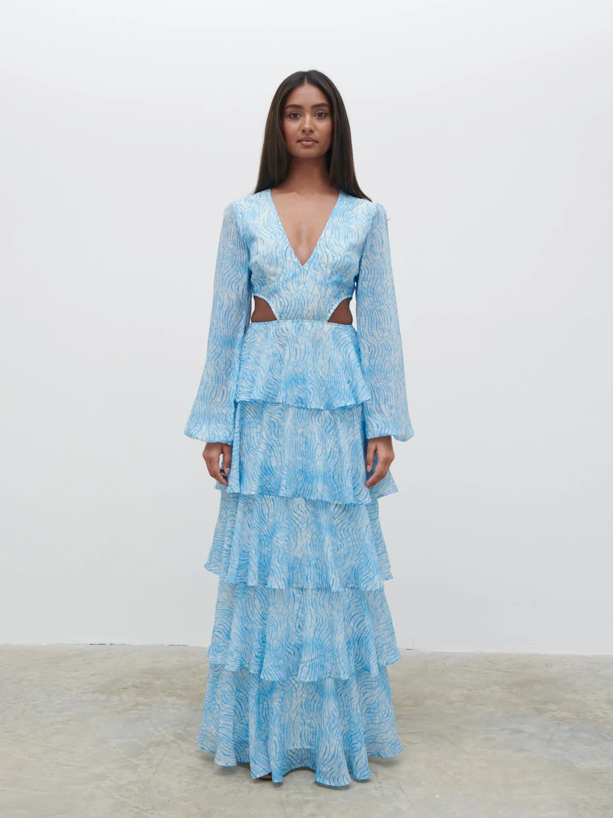 Ashton Cut Out Maxi Dress - Blue Swirl sold by Pretty Lavish product image thumbnail 5